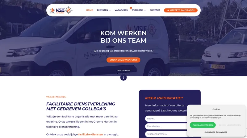 Website van Visie-R Facilities