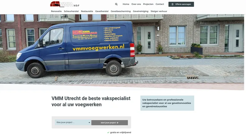 Website van VMM V.O.F Utrecht