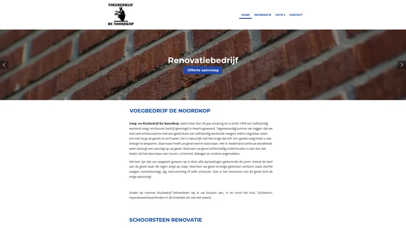 Website van Voegbedrijf De Noordkop