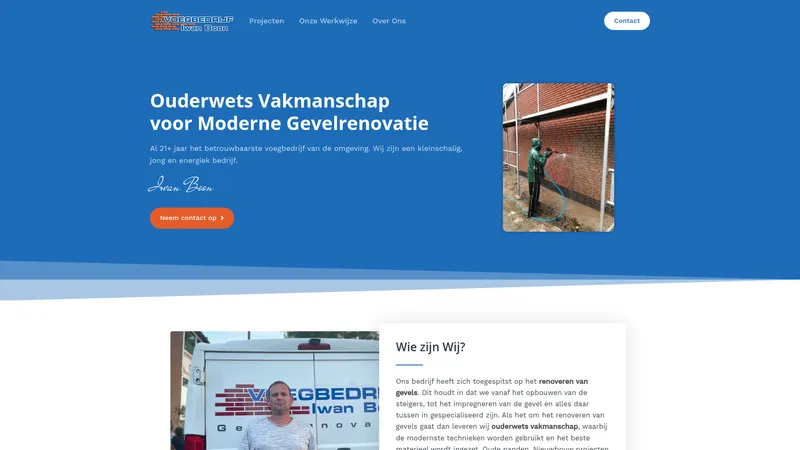 Website van Voegbedrijf Iwan Boon