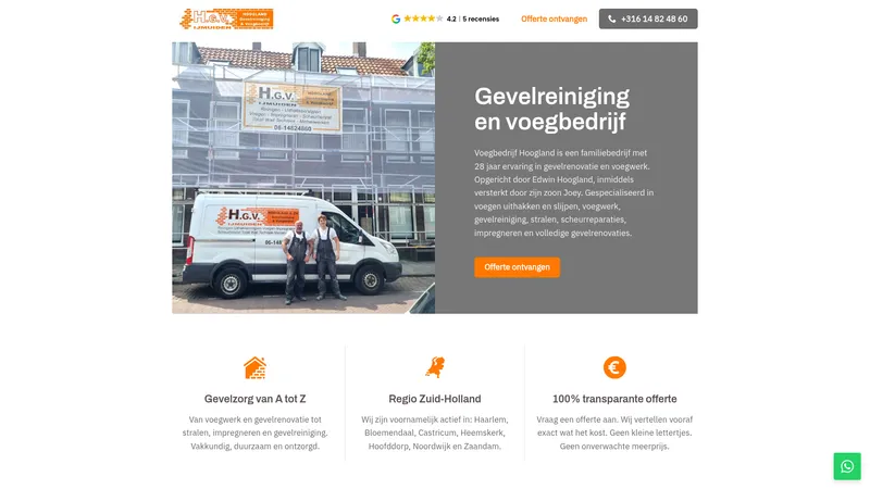 Website van Voegbedrijfhoogland