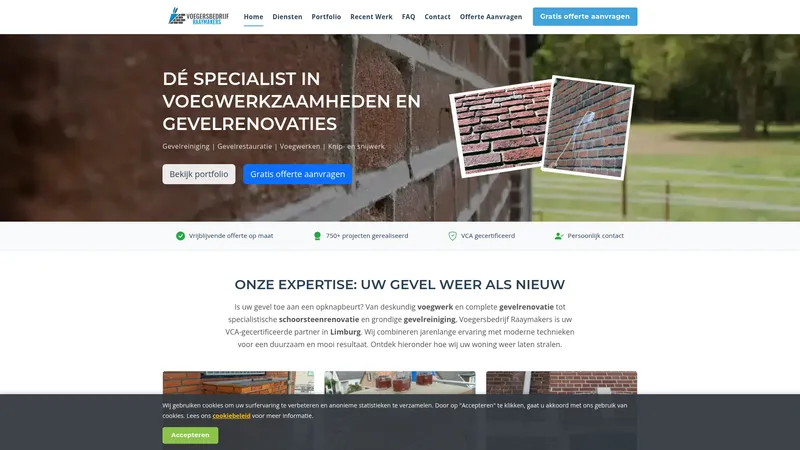 Website van Voegersbedrijf Raaymakers