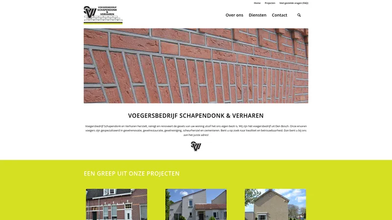 Website van Voegersbedrijf Schapendonk & Verharen