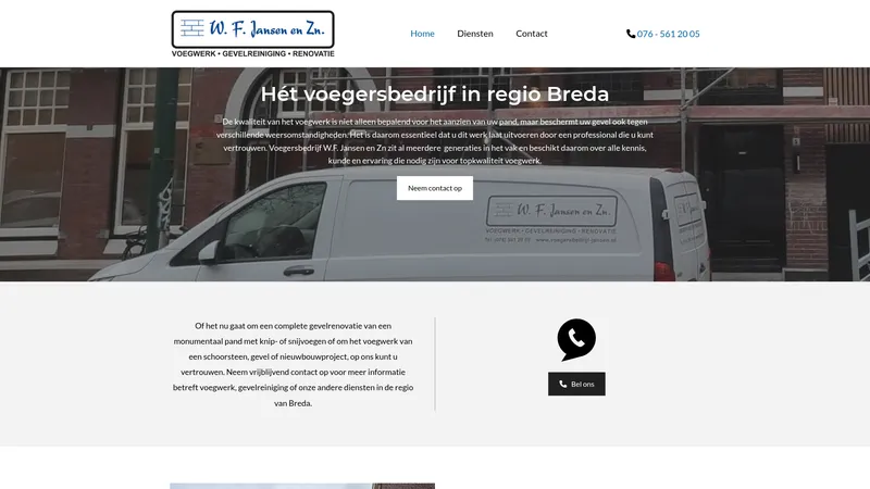 Website van Voegersbedrijf W.F. Jansen en Zn