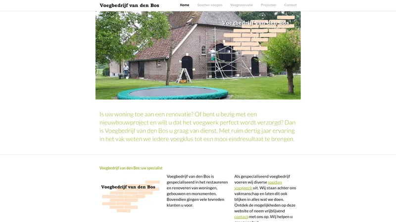 Website van Voegwerk voor ieder project I Voegbedrijf van den Bos