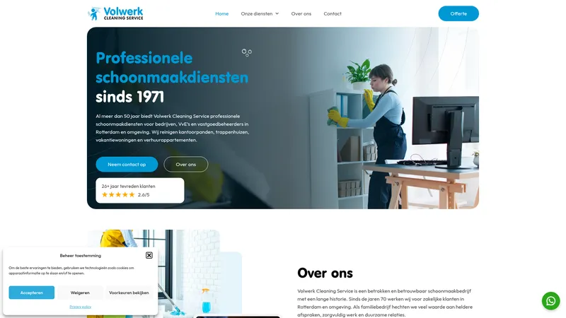 Website van Volwerk Cleaning Services