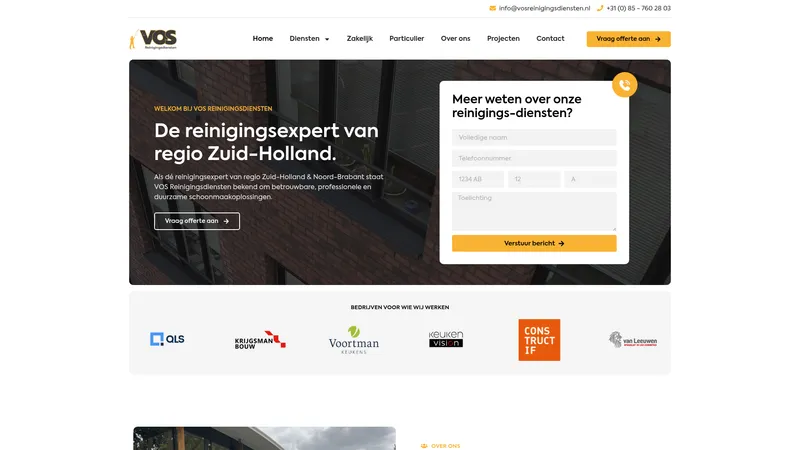 Website van VOS Reinigingsdiensten