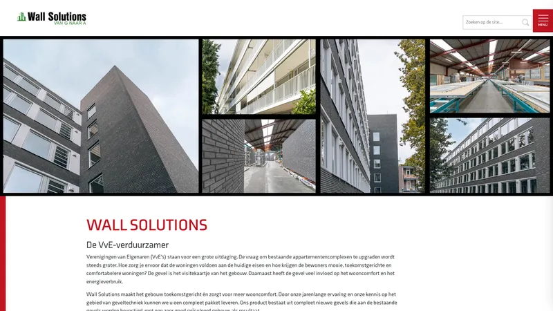 Website van Wall Solutions