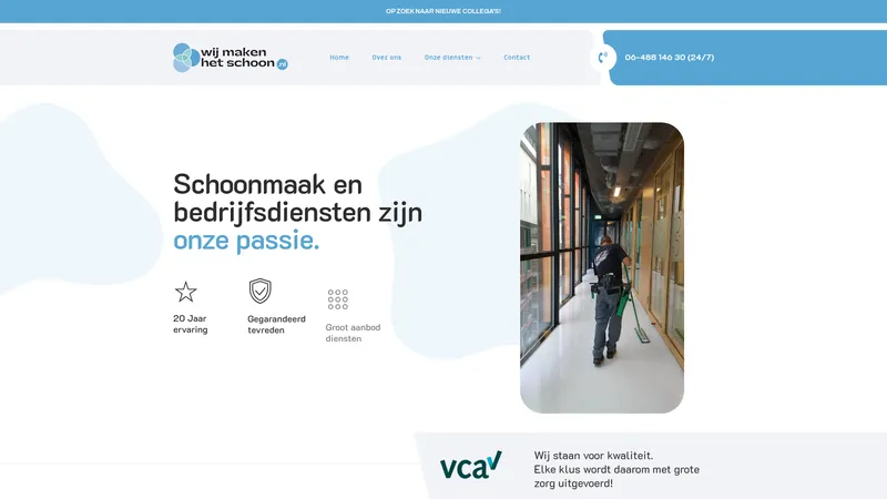 Website van Wij maken het schoon