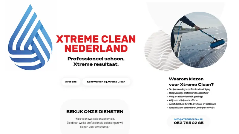 Website van Xtreme Clean