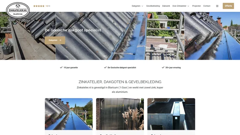 Website van Zinkatelier